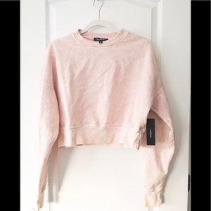 Lulu’s Comfort Zone Pink Cropped Sweatshirt